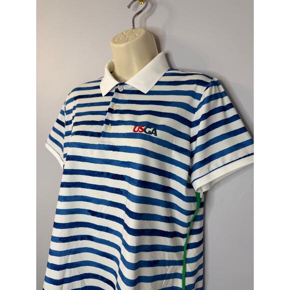 Polo Ralph Lauren Striped Performance Golf Jersey Polo Shirt Sz L - Picture 5 of 11